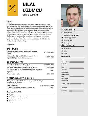 Kuaför Cv Örnekleri cv indir